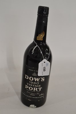 Lot 499A - Dow's 1980 Vintage Port, bottled 1982, 75cl,...