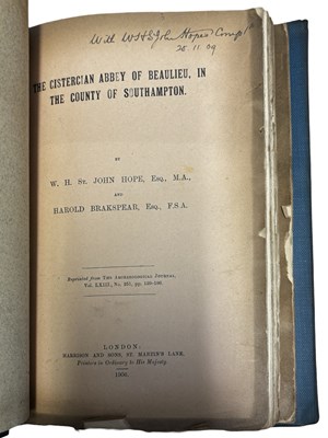 Lot 55 - W H ST JOHN HOPE: MONASTIC MONOGRAPHS -...