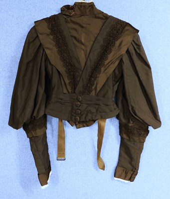 Lot 2 - A lady's late Victorian black jacket with high...