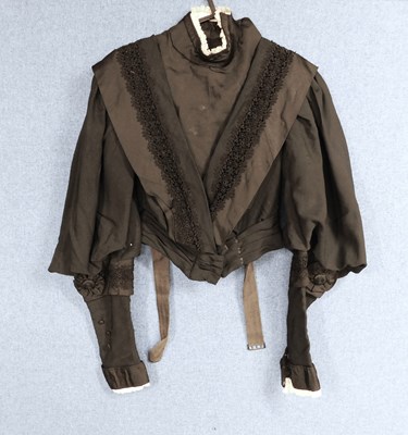 Lot 2 - A lady's late Victorian black jacket with high...