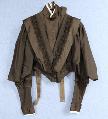 Lot 2 - A lady's late Victorian black jacket with high...