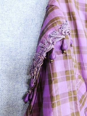 Lot 1 - A lady's late Victorian purple check day dress,...