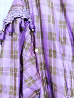 Lot 1 - A lady's late Victorian purple check day dress,...