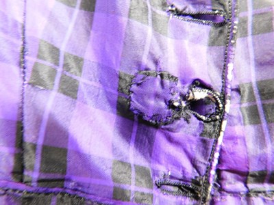 Lot 1 - A lady's late Victorian purple check day dress,...