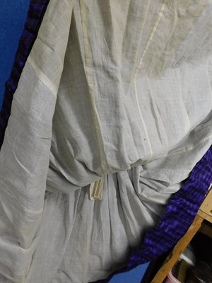 Lot 1 - A lady's late Victorian purple check day dress,...
