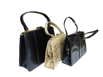 Lot 129 - Three lady's handbags to include a black...