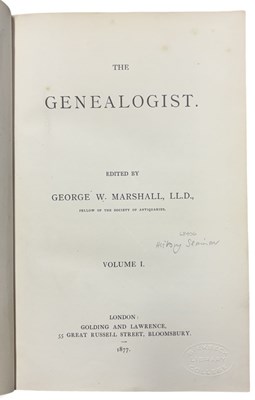 Lot 50 - GEORGE W MARSHALL (Ed): THE GENEALOGIST,...