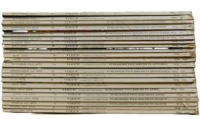 Lot 151 - Vogue Magazines, 1972 and 1973, (22)