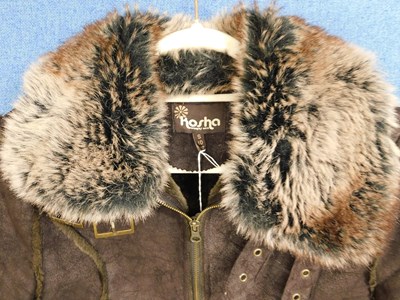 Lot 69 - A brown faux suede and faux fur jacket by...