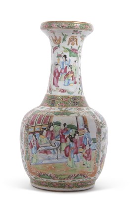 Lot 232 - A large Cantonese porcelain vase of baluster...
