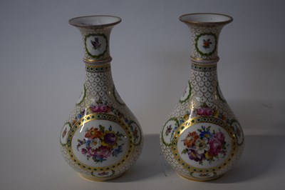 Lot 317 - A pair of French porcelain vases of baluster...
