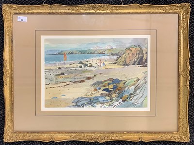 Lot 67 - E.R. Roberts (British, 20th century), "Beach...