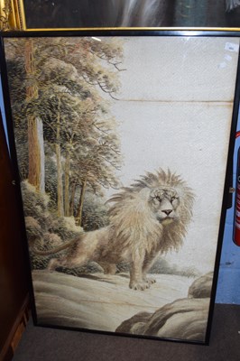 Lot 322 - Early 20th century Oriental silk work picture...