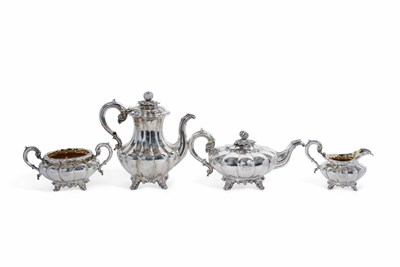 Lot 217 - A William IV Silver four piece tea service of...