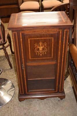 Lot 394 - Edwardian mahogany and inlaid music cabinet