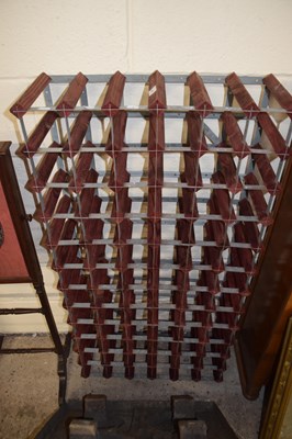 Lot 410 - Large wood and metal wine rack