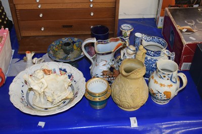 Lot 502 - Ceramics to include a crudely repaired...
