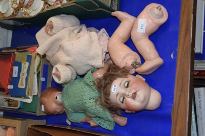 Lot 513 - Two porcelain headed dolls (for restoration)