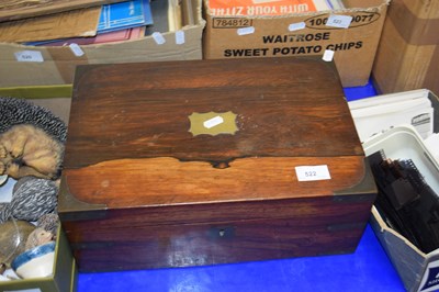 Lot 522 - 19th century rosewood writing box (for...