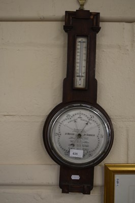 Lot 635 - Early 20th century oak cased barometer