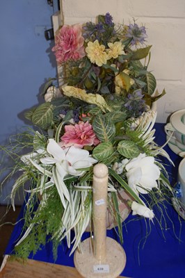 Lot 639 - Two vases simulated flowers and a further...