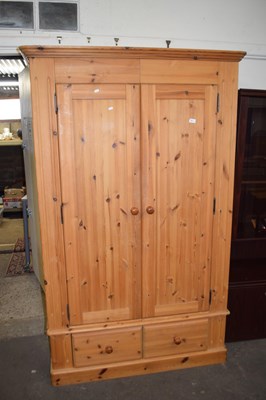 Lot 667 - Pine double door wardrobe