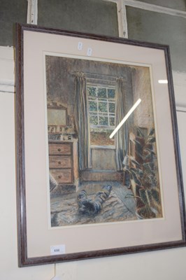 Lot 698 - Garrard, Interior scene with open window, f/g