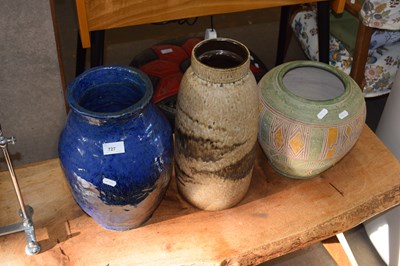 Lot 727 - Group of three mid-century pottery vases