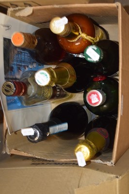 Lot 744 - Box of champagne, spirits etc