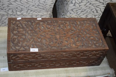 Lot 752 - Late 19th century carved writing box