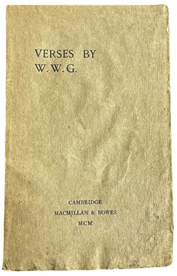 Lot 927 - Sir Walter Wilson Greg. Verses by W. W. G....