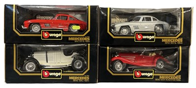 Lot 62 - Four boxed Bburago 1:18 scale Mercedes models,...