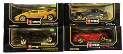 Lot 67 - Four boxed Bburago 1:18 scale models, to...