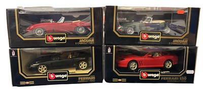 Lot 68 - Four boxed Bburago 1:18 scale Jaguar / Ferrari...