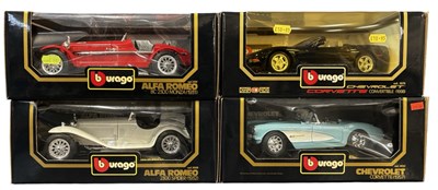 Lot 69 - Four boxed Bburago 1:18 scale models, to...