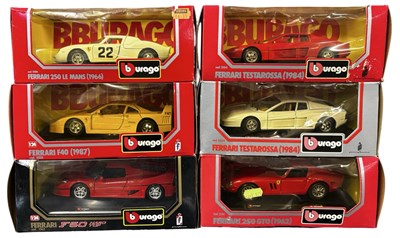 Lot 71 - Six boxed Bburago 1:24 scale Ferrari models,...