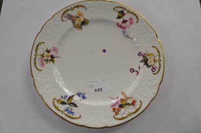 Lot 449 - A Swansea porcelain plate with moulded design...