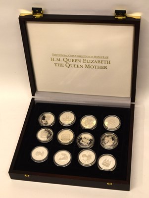 Lot 189 - Cased set of Twelve silver coin collection in...
