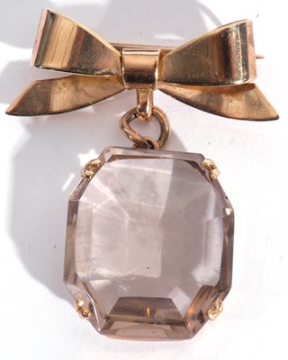 Lot 179 - Faceted crystal brooch pendant, the...