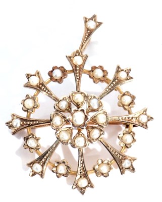 Lot 187 - Antique seed pearl open work brooch/pendant, a...