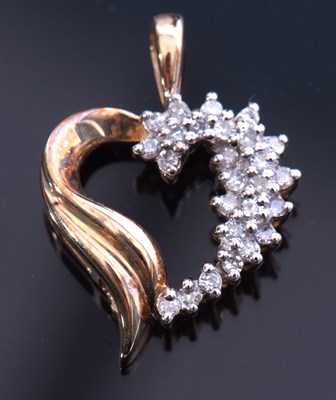 Lot 197 - Modern diamond set heart pendant of open work...