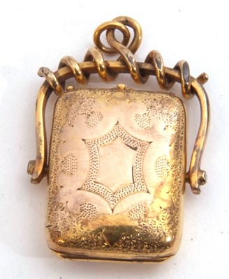 Lot 226 - Victorian gold plated swivel locket of...