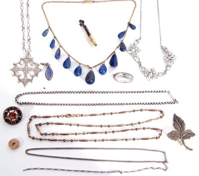 Lot 245 - Mixed Lot: white metal open work cross pendant...