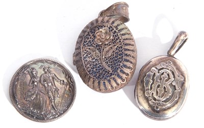 Lot 249 - Mixed Lot: vintage white metal filigree hinged...