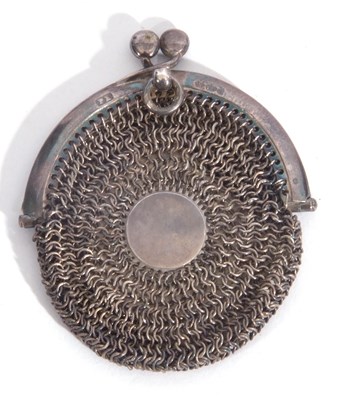 Lot 262 - Small 925 stamped mesh work purse