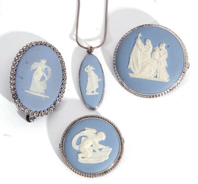 Lot 267 - Mixed Lot: three blue and white Wedgwood...