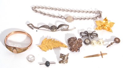 Lot 271 - Mixed Lot: two vintage 925 marked marcasite...