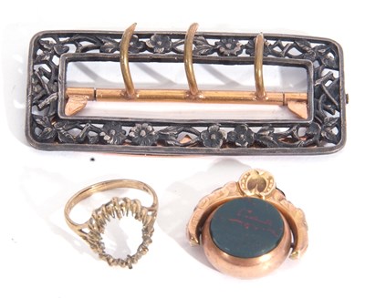 Lot 280 - Antique steel buckle of rectangular pierced...