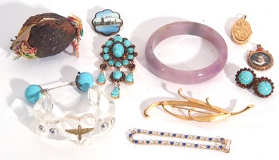 Lot 297 - Mixed Lot: gilt metal and enamel brooch...