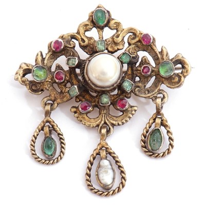 Lot 302 - Austro-Hungarian open work brooch centring a...